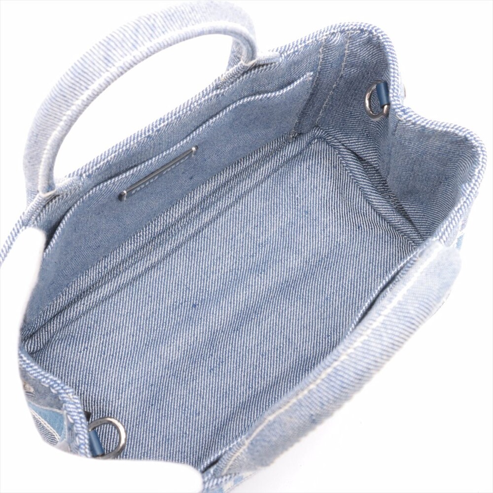 Miu Canvas 2 Way Handbag Blue #164855M86B - Picture 8 of 12